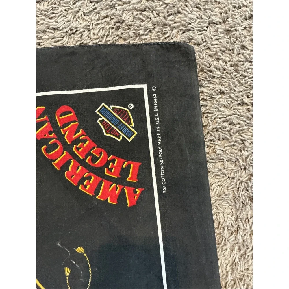 Vintage Harley Davidson Bandana Handkerchief An American Legend USA Flag